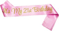 Pink and gold 21st birthday sash