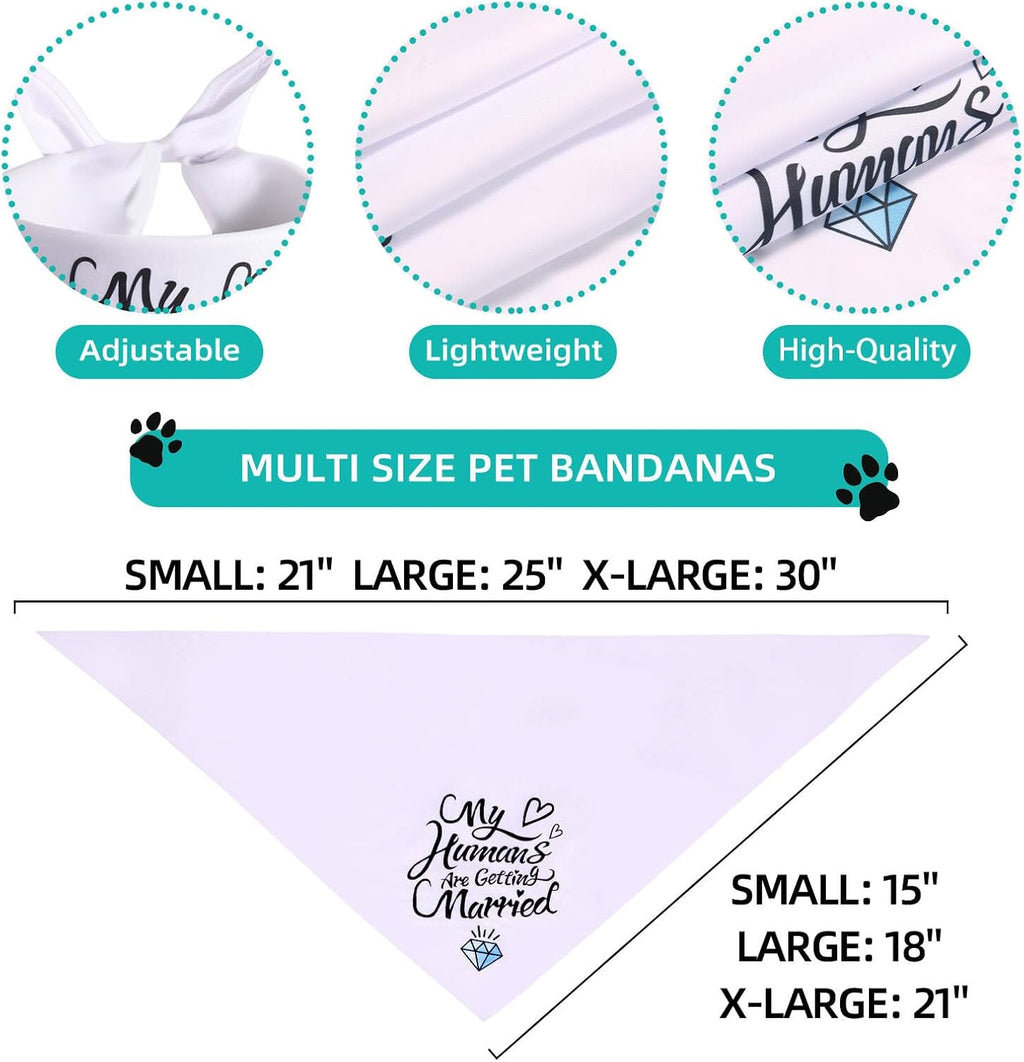 Small white wedding announcement dog bandana