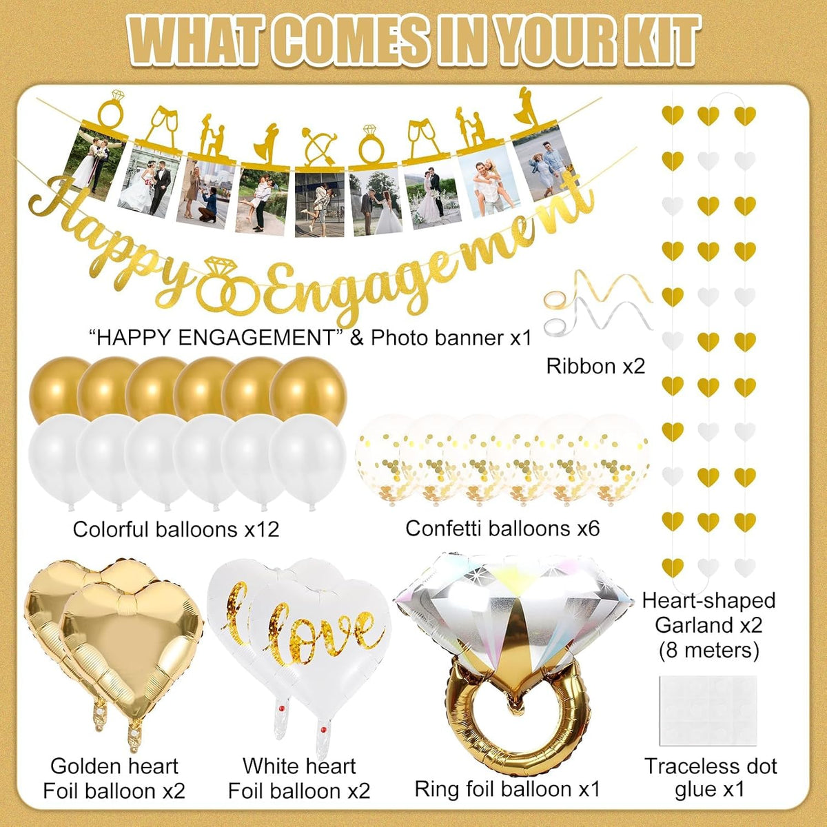 Engagement decoration set for proposals and bridal showers