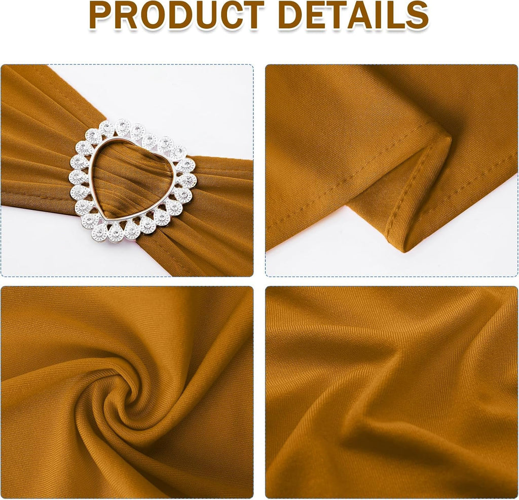 Stretch gold chair sash with square buckle