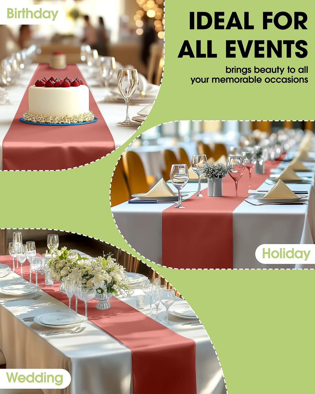 14 x 108 inch terracotta table runner
