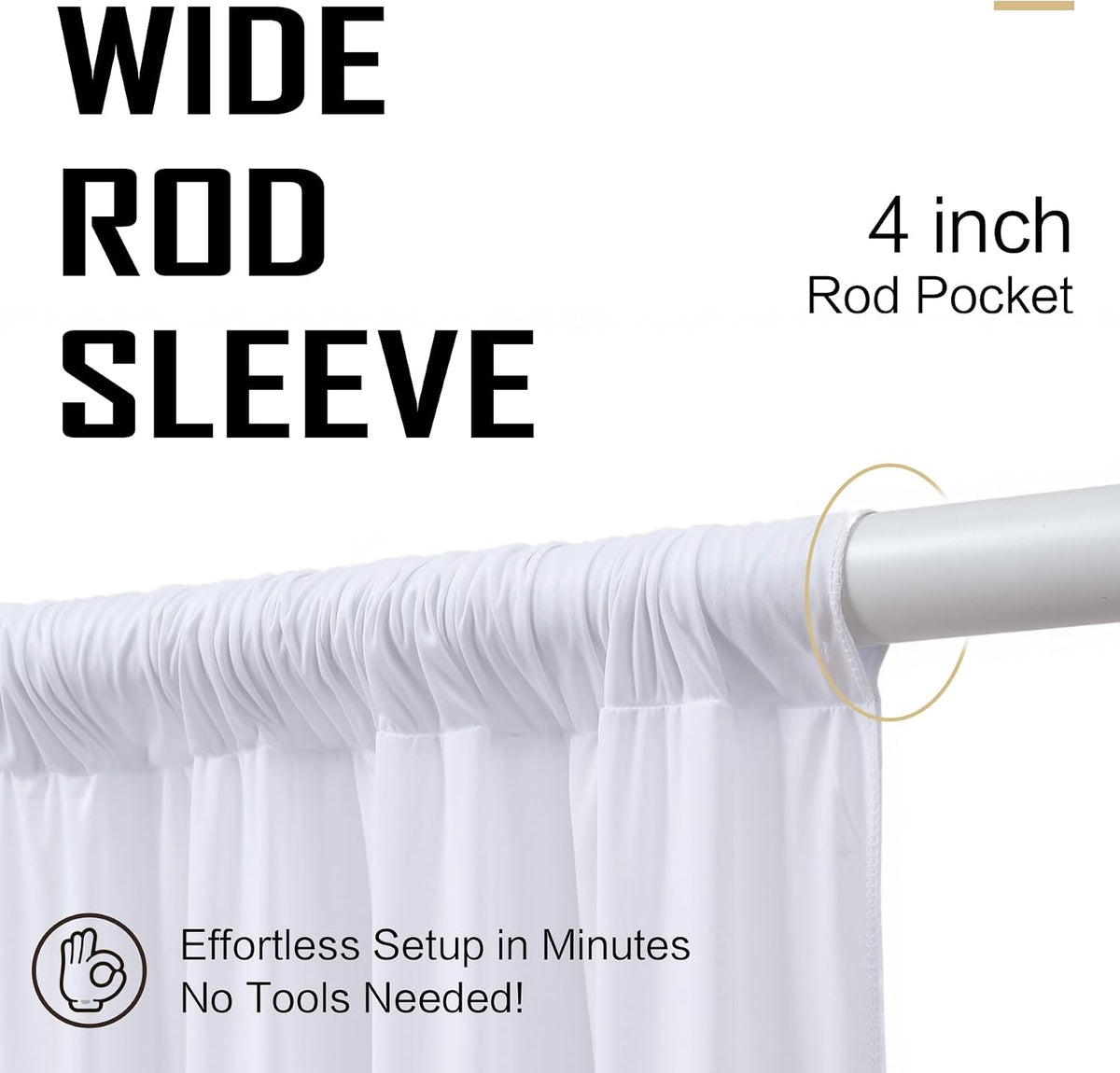 Four-panel white draping set for celebrations