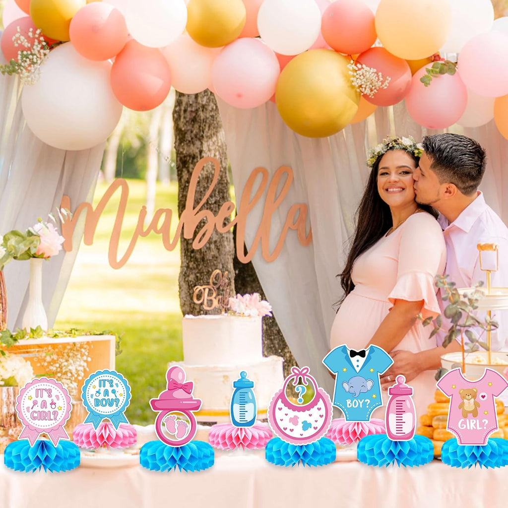 Gender reveal centerpieces for party tables