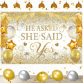 “He Asked, She Said Yes” engagement backdrop