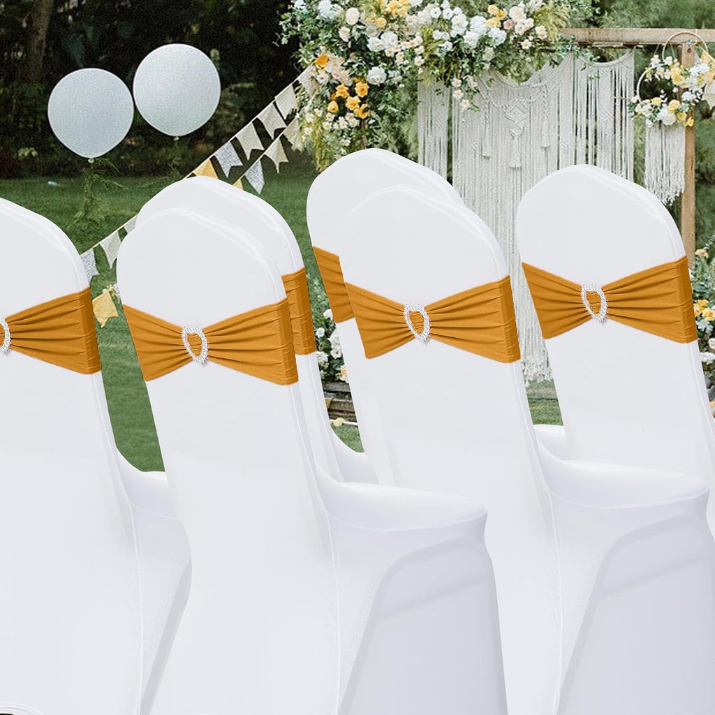 Elastic gold chair sashes with buckle