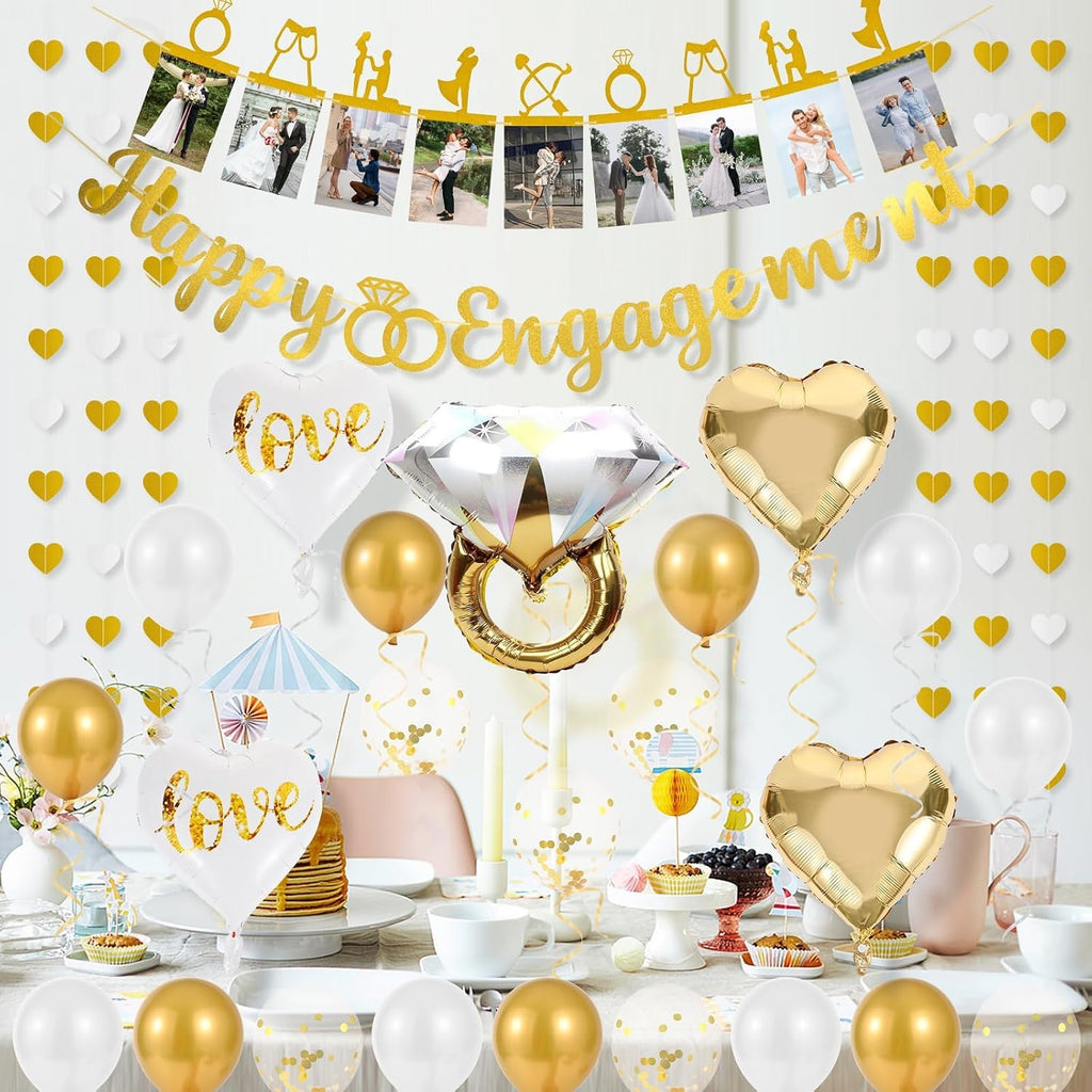 29-piece gold engagement décor set
