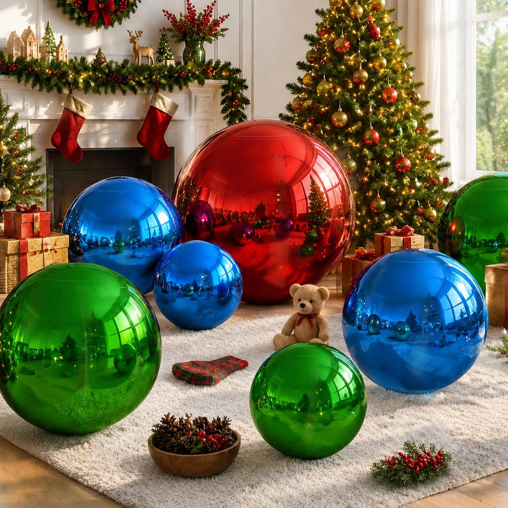 20-inch green inflatable mirror ball with pump
