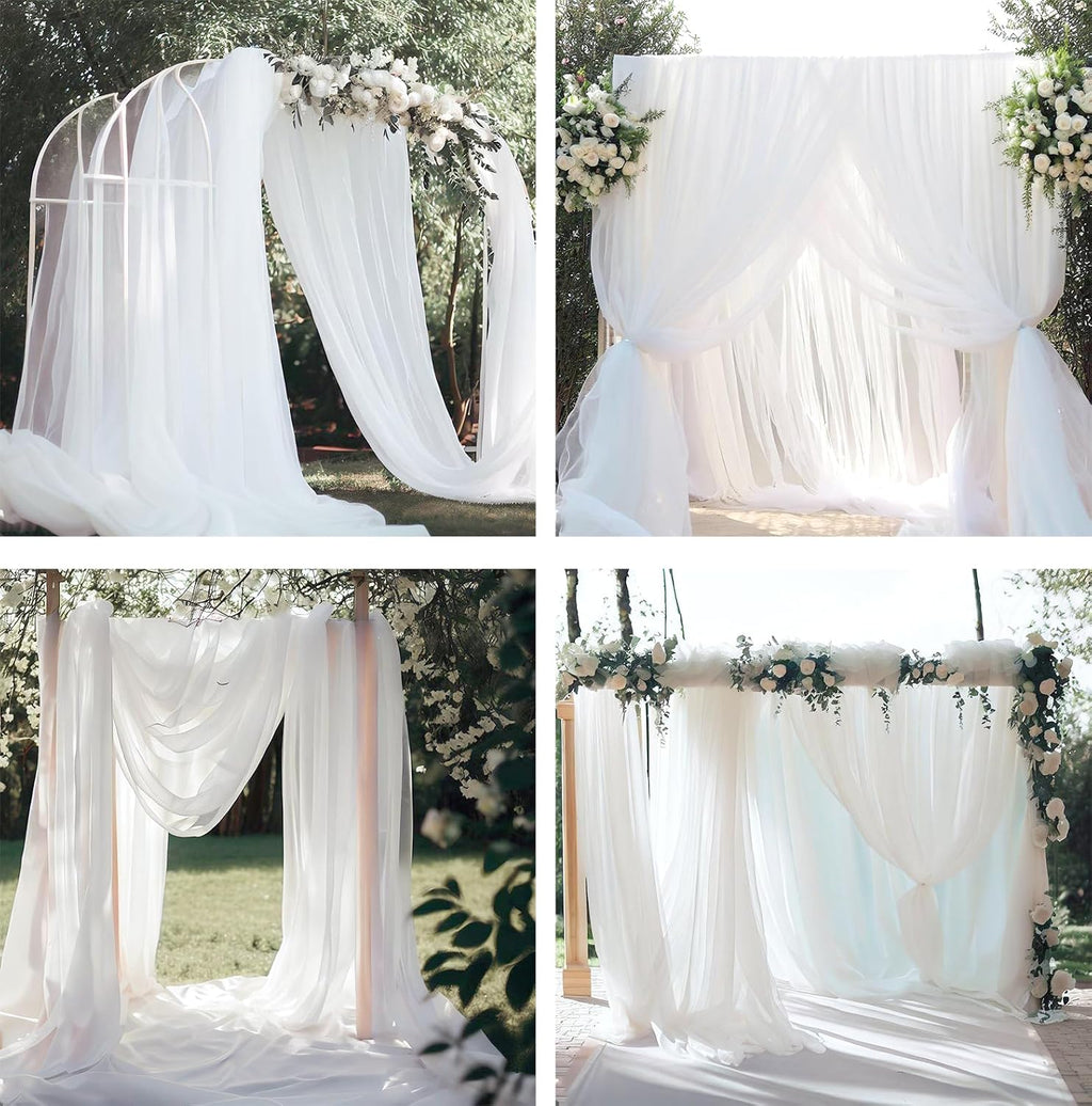 White chiffon drape for backdrops and canopies