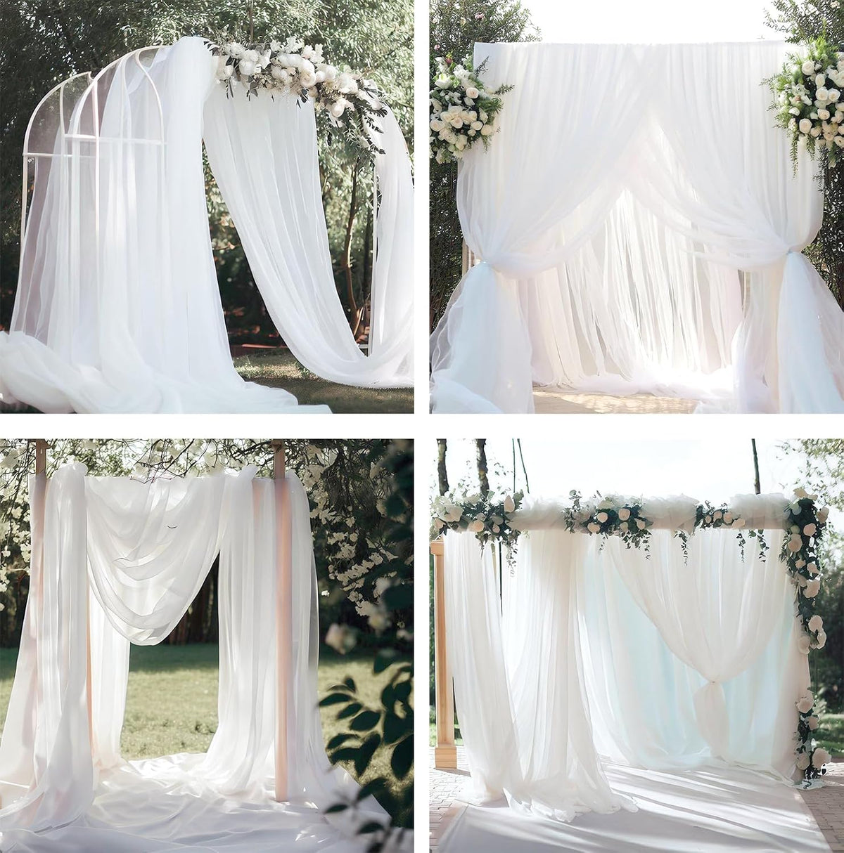 White chiffon drape for backdrops and canopies
