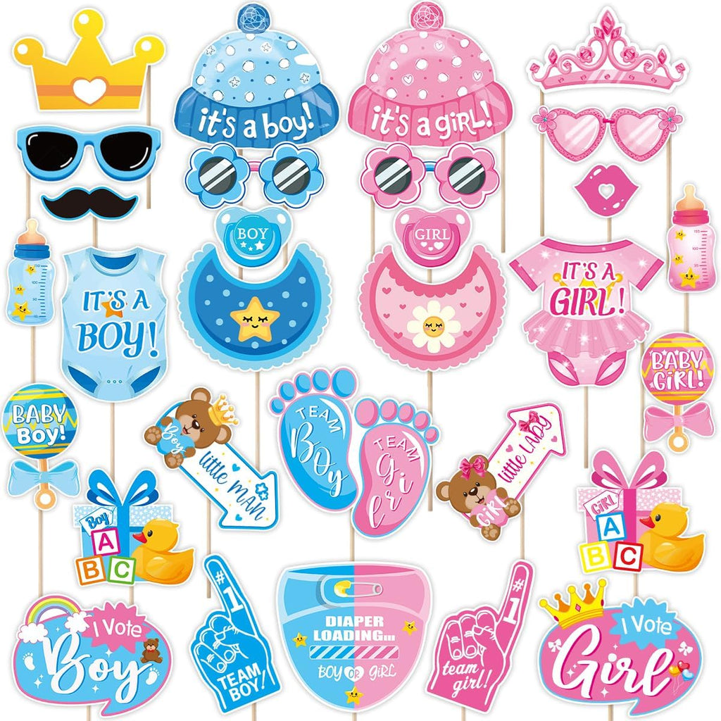Gender reveal photo booth props