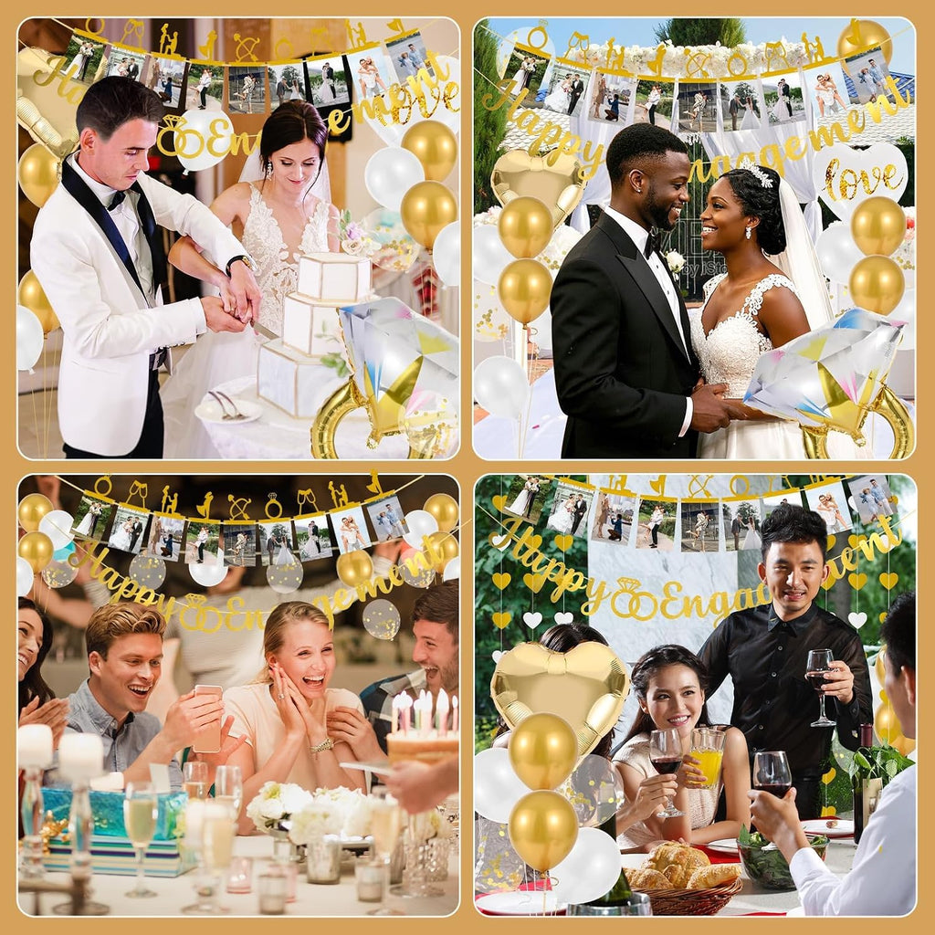 Gold party décor kit for engagement celebrations