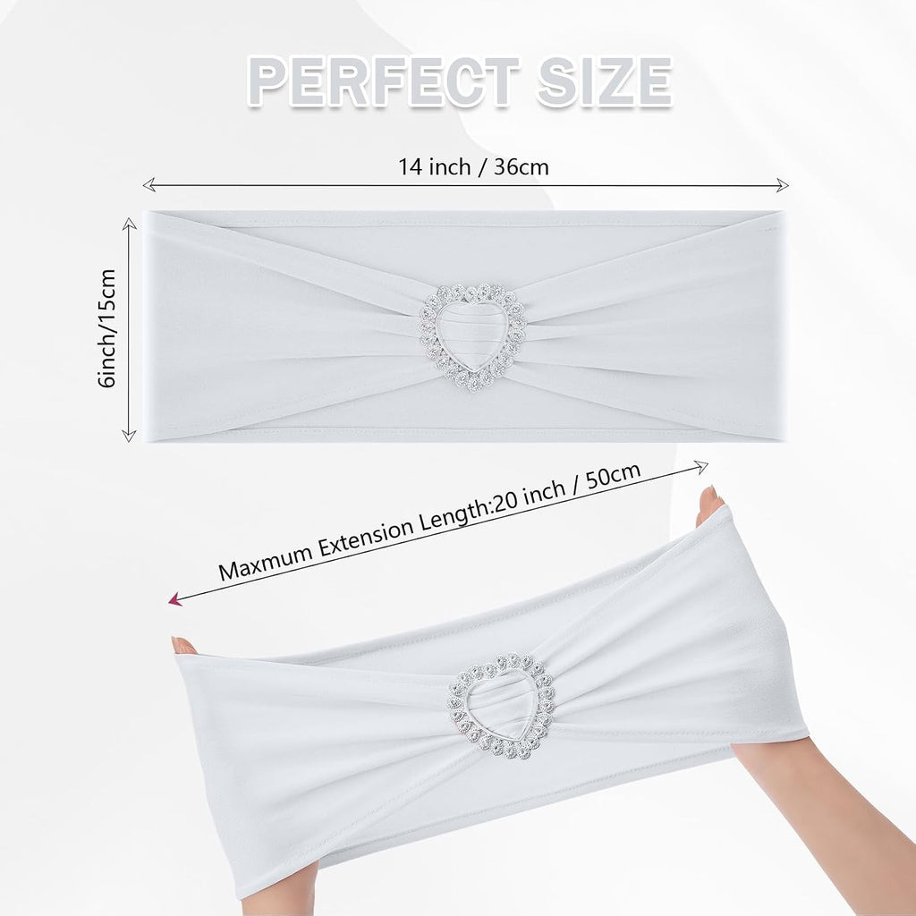 60-pack white chair sashes for weddings and events