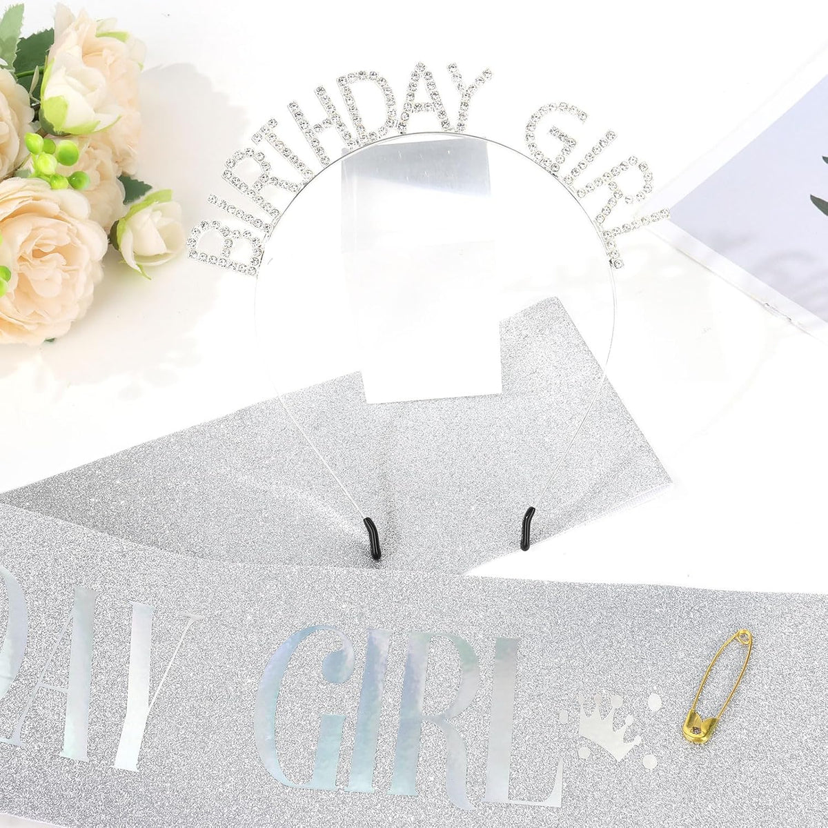 Matching Birthday Girl headband and party sash