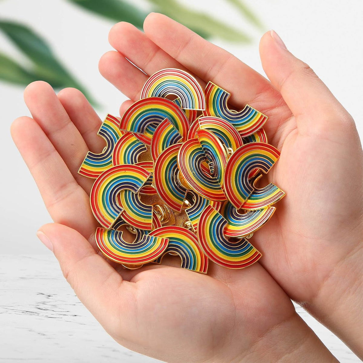 Rainbow enamel pins for Pride celebrations