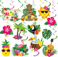 Tropical luau hanging swirl decorations