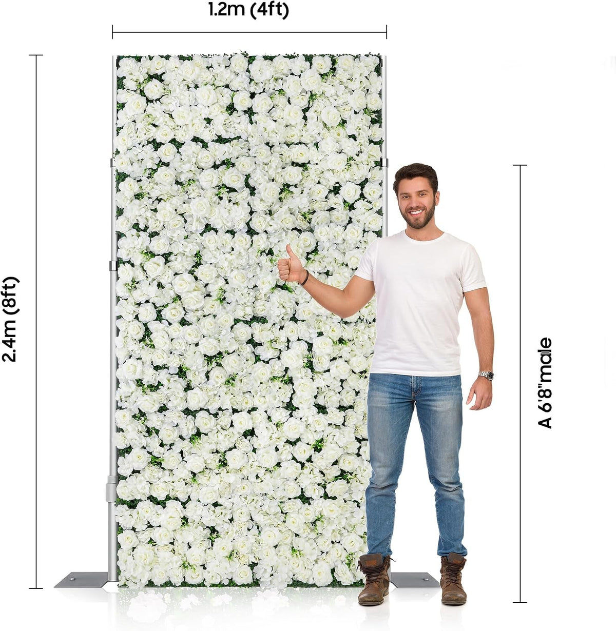 White rose flower wall panels for party décor