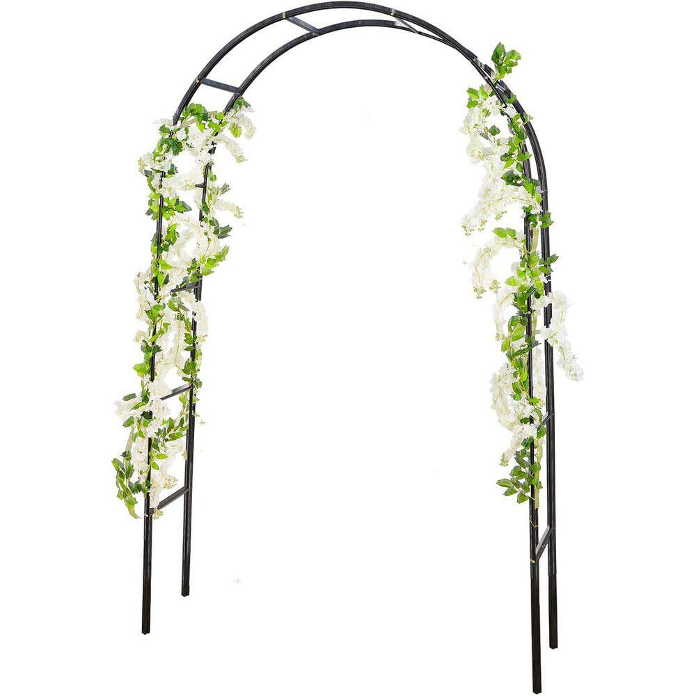 Large black metal event arch for indoor or outdoor use