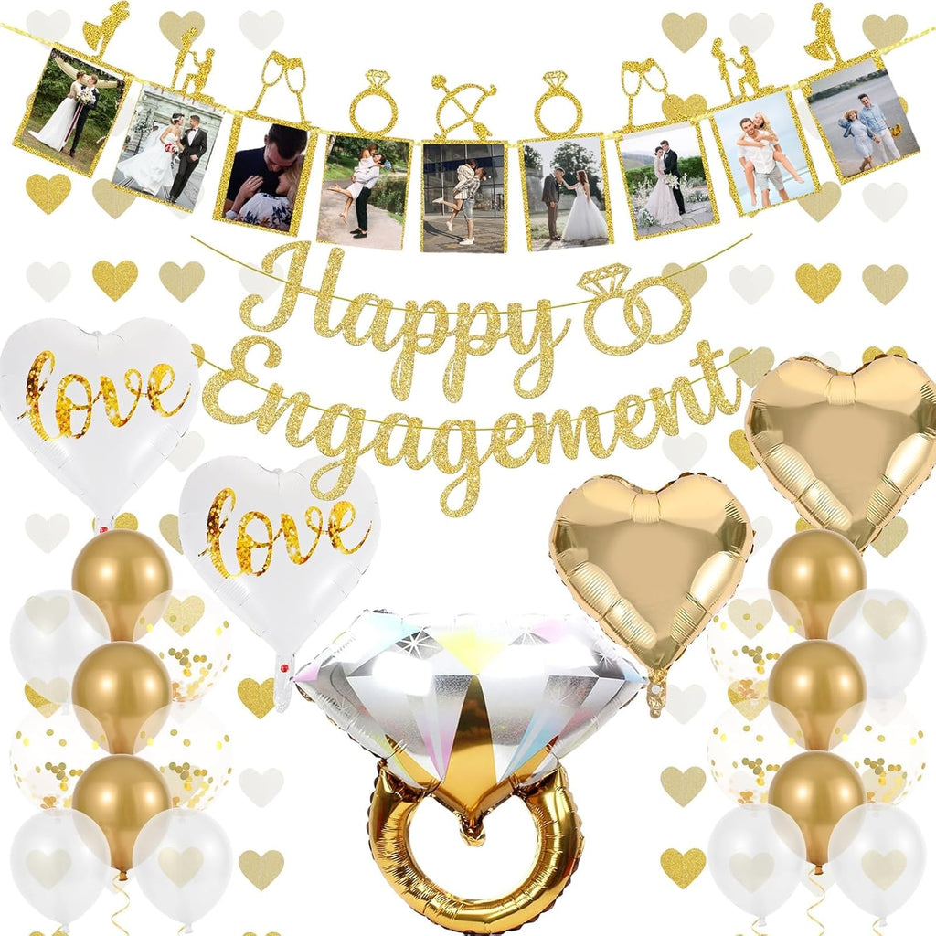 Gold engagement party decoration kit