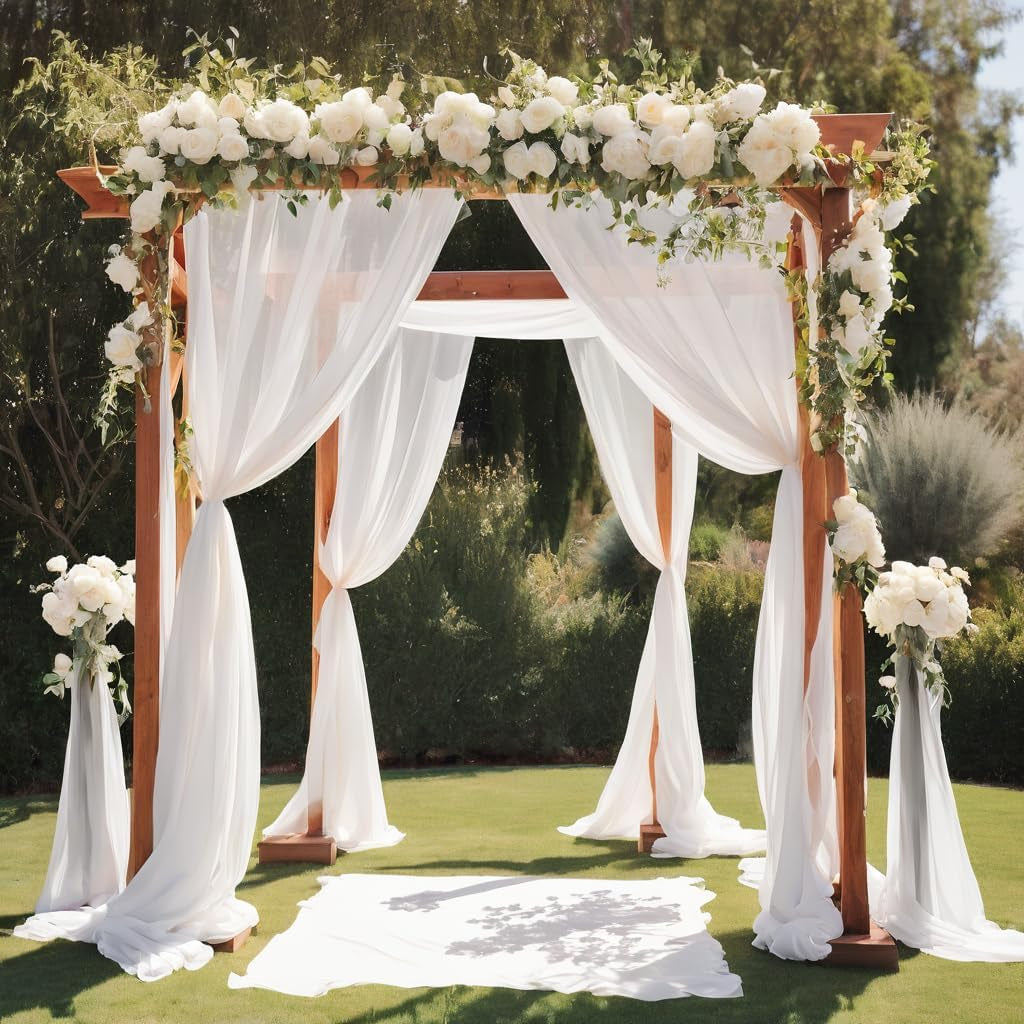 Sheer white chiffon fabric for event styling