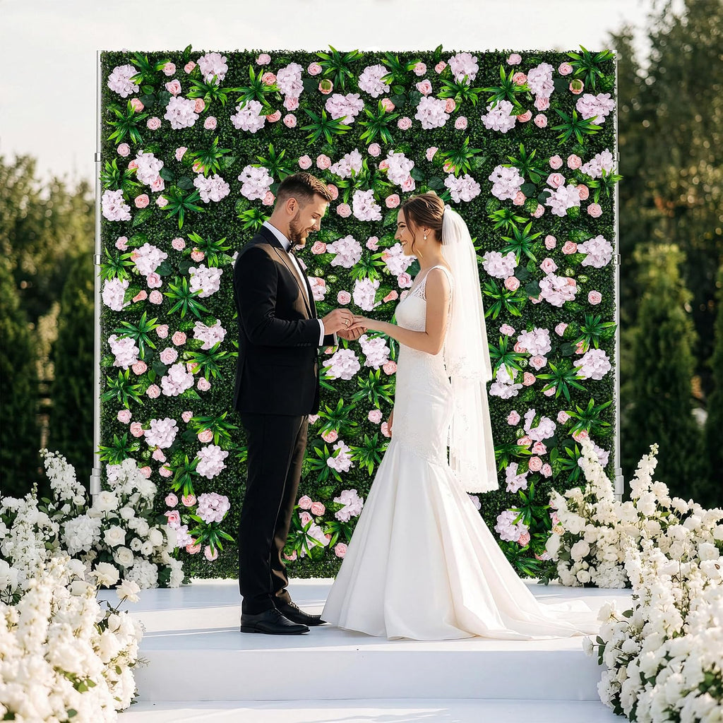 Pink floral wall panels for wedding backdrops