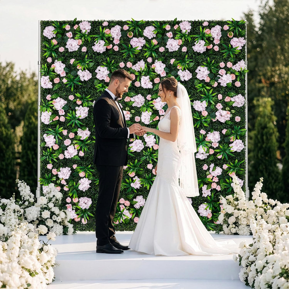 Pink floral wall panels for wedding backdrops