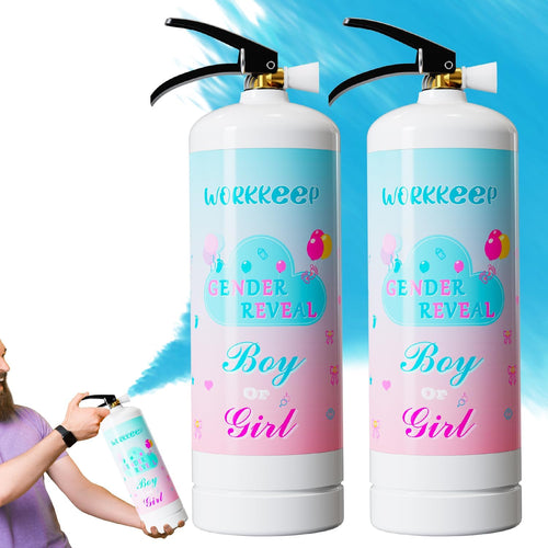 Giant blue gender reveal powder extinguishers