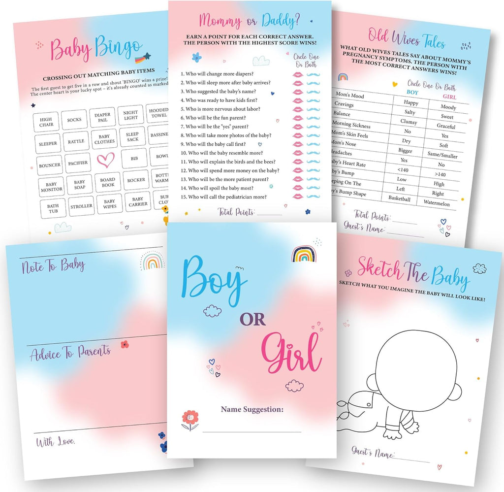 Gender reveal party games for 25 guests