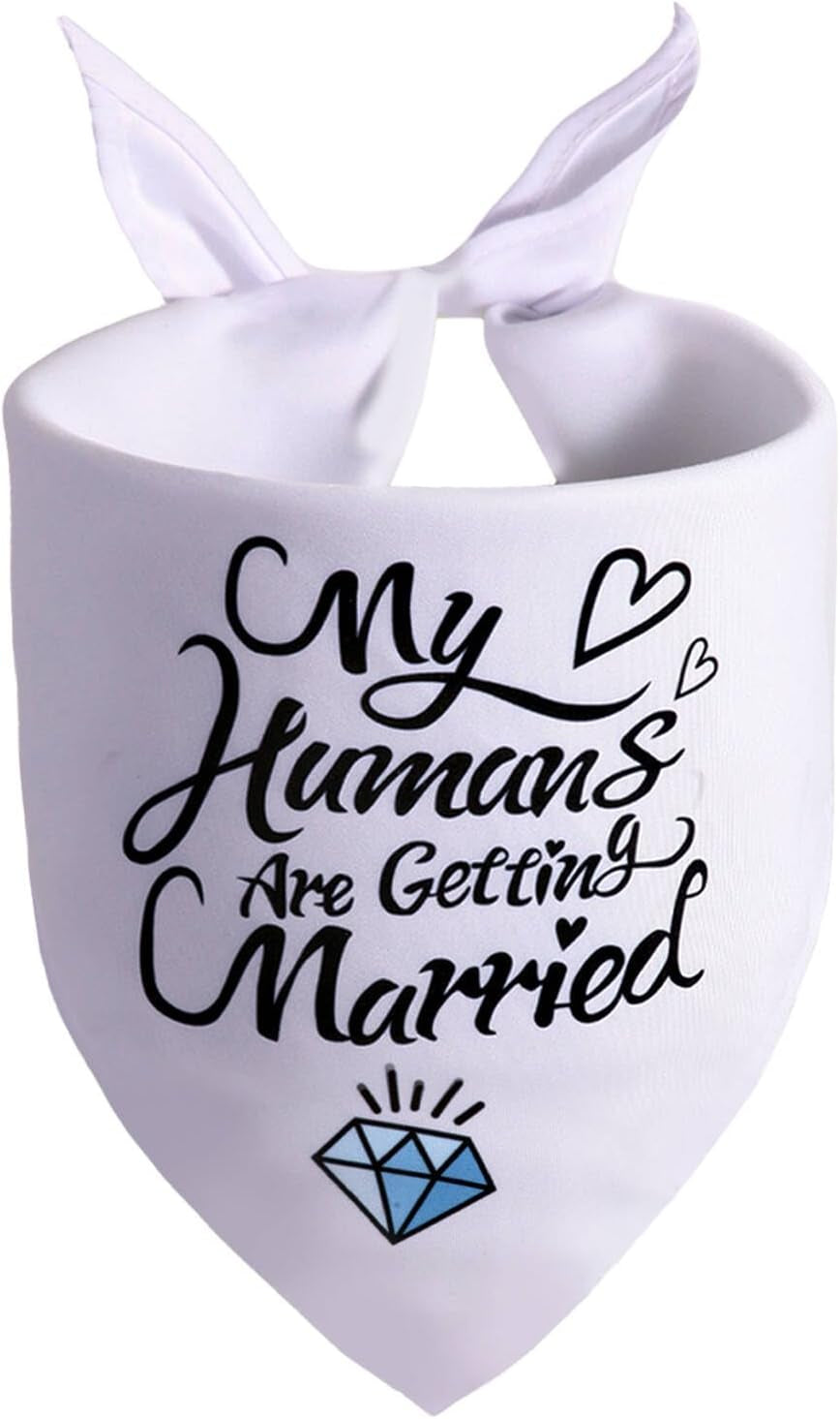 White My Humans Are Getting Married dog bandana
