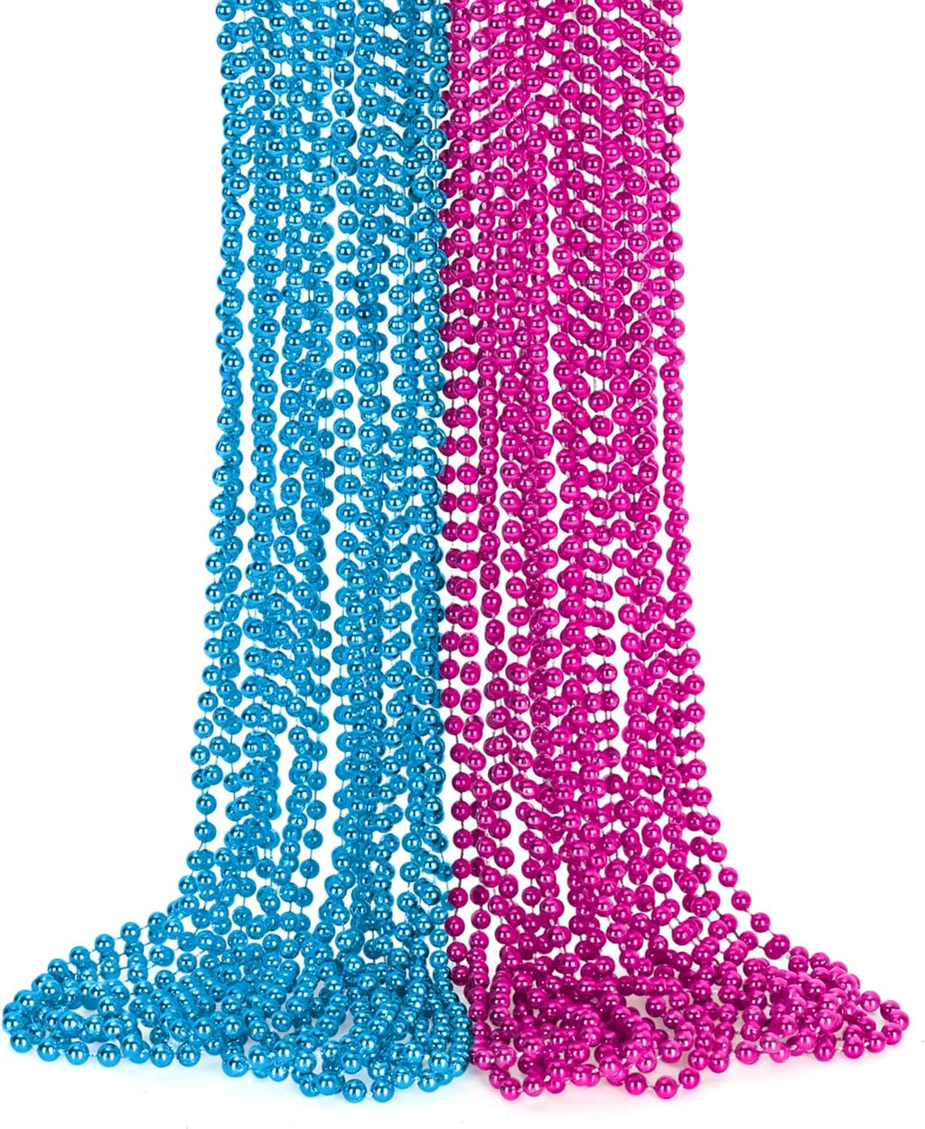 Pink and blue gender reveal bead necklaces