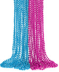 Pink and blue gender reveal bead necklaces