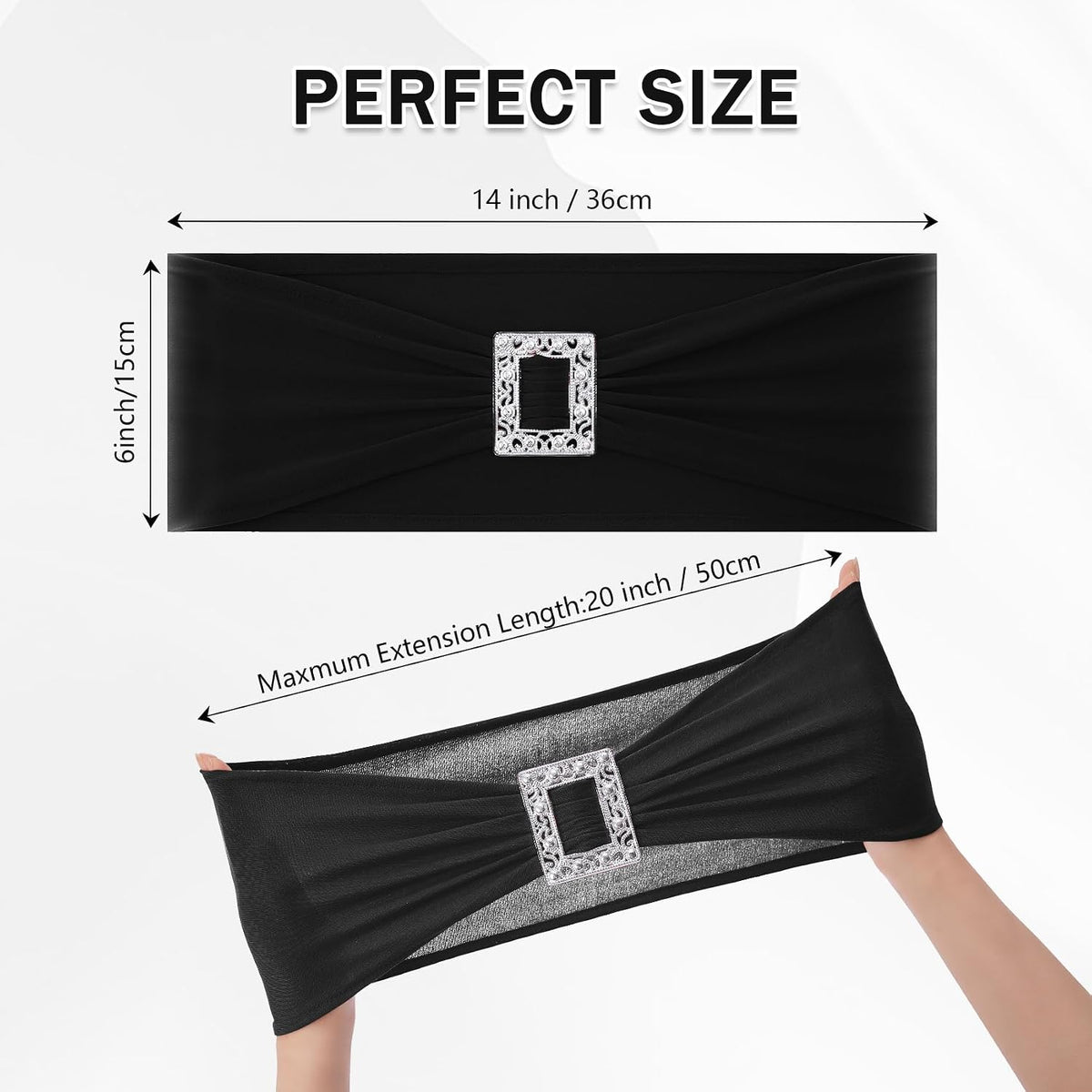 60-pack black chair sashes for weddings and events