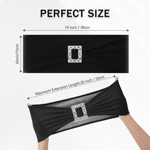 60-pack black chair sashes for weddings and events
