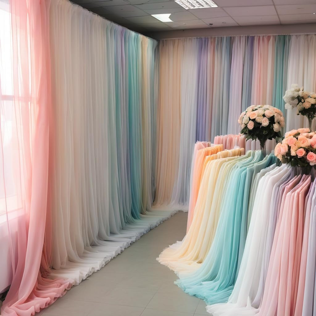 Five-yard white chiffon draping material