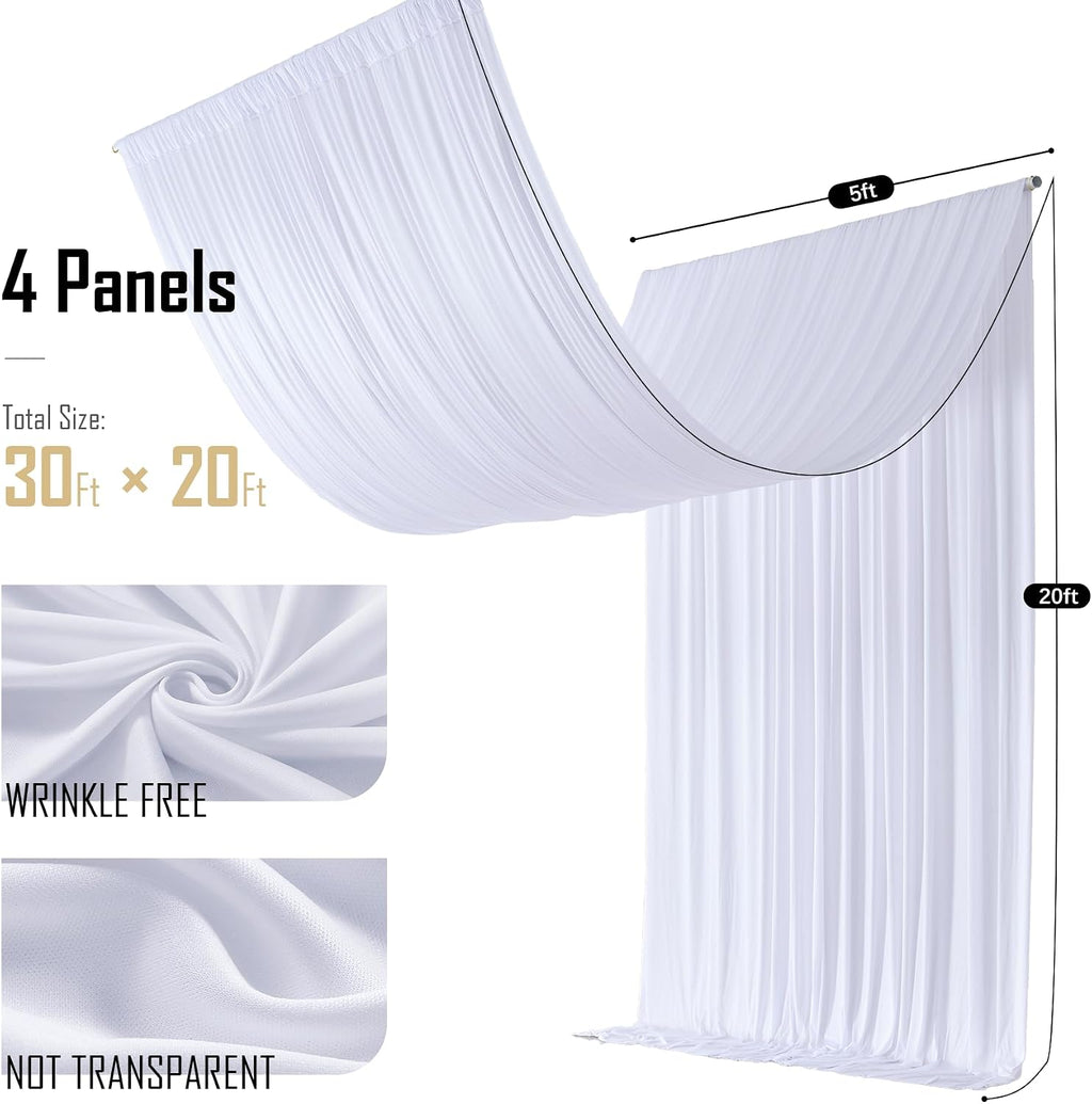 20 x 20 ft white ceiling draping set