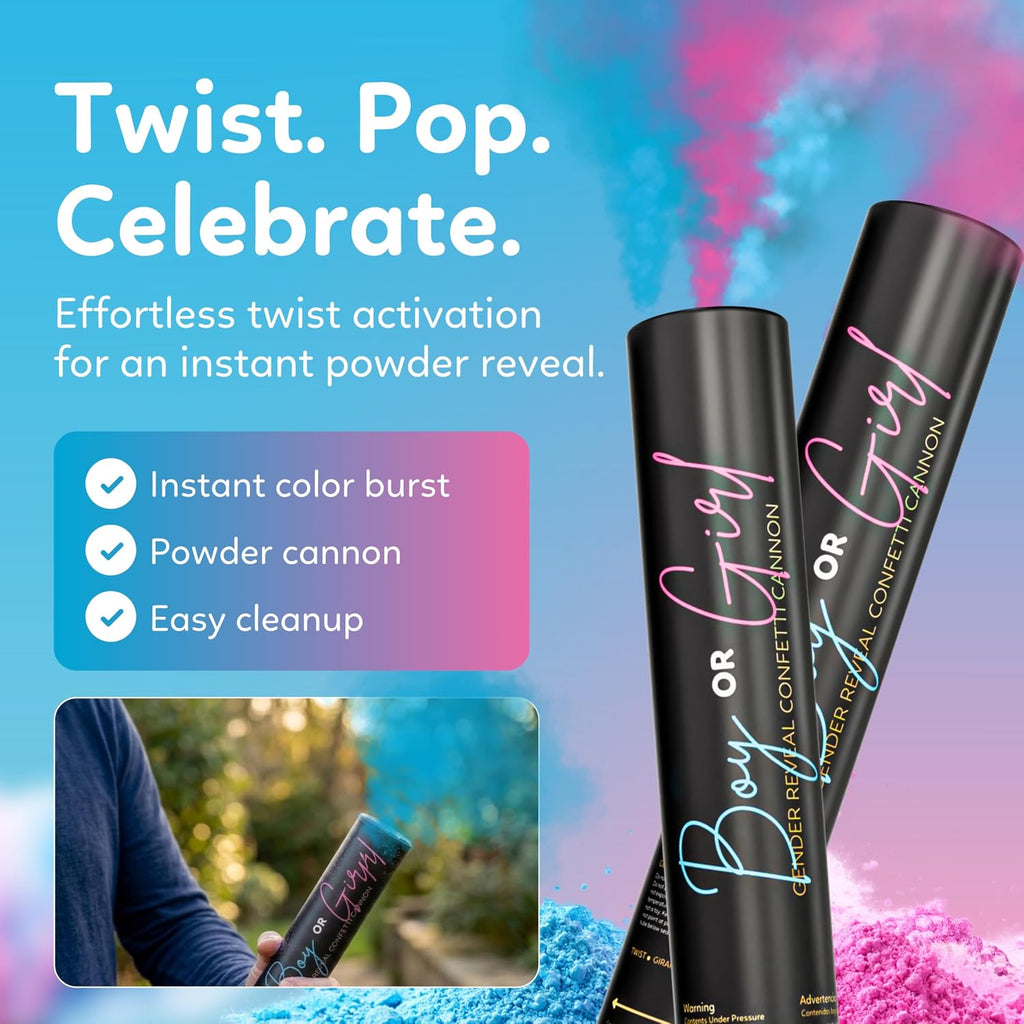 Gender reveal powder activity set