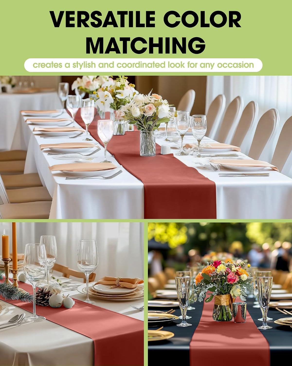 10-pack terracotta table runners for party tables