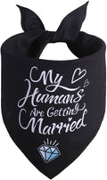 Black My Humans Are Getting Married dog bandana