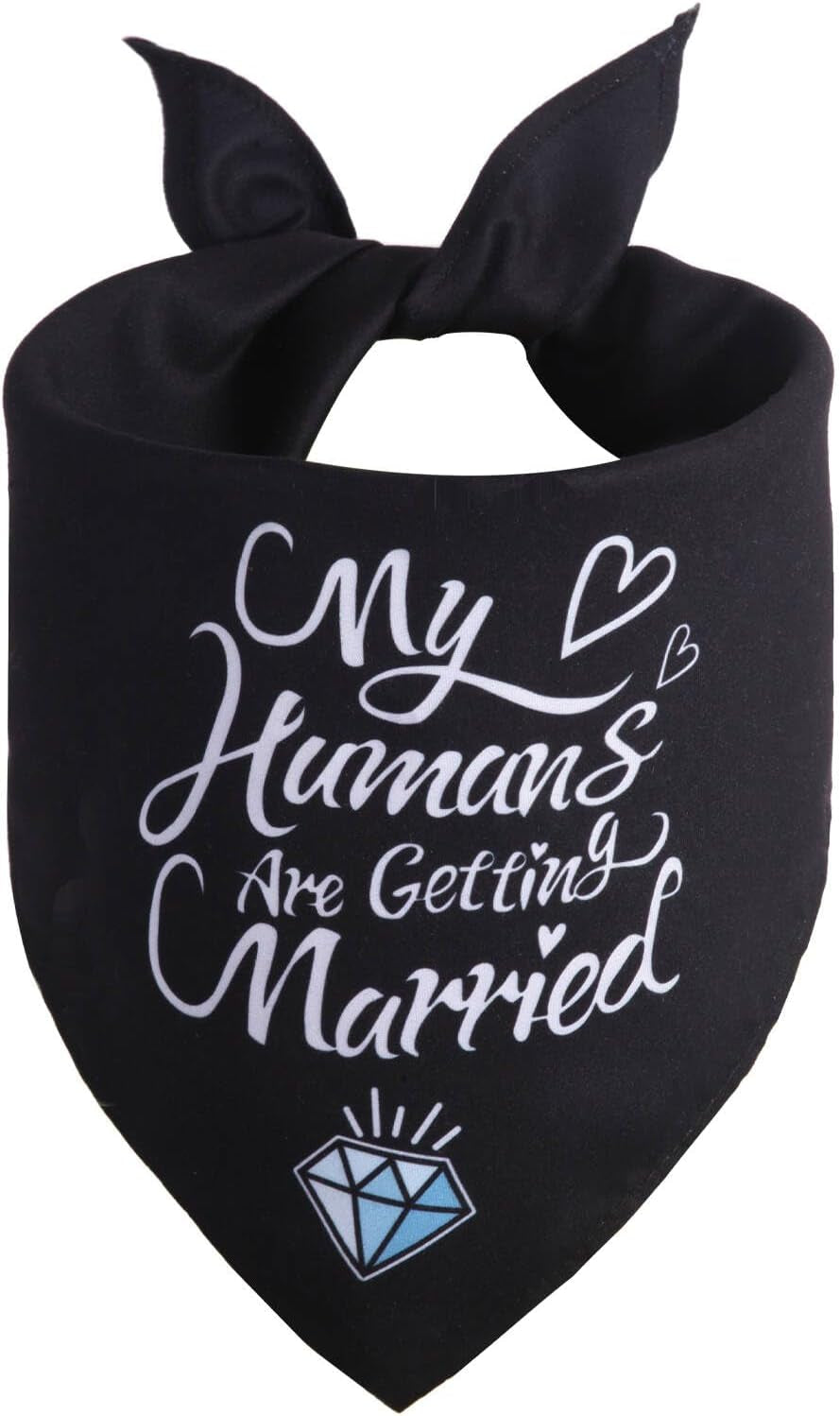 Black My Humans Are Getting Married dog bandana