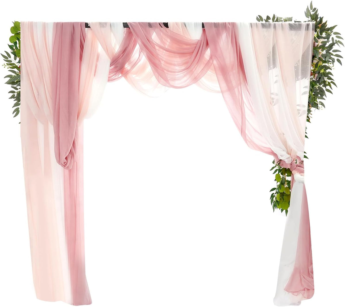 Pink artificial floral décor with chiffon fabric
