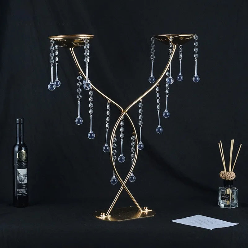 Gold floral display stands for weddings and receptions