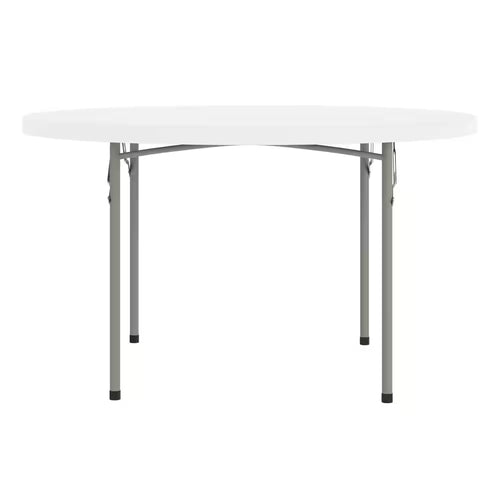 Round white folding table for events