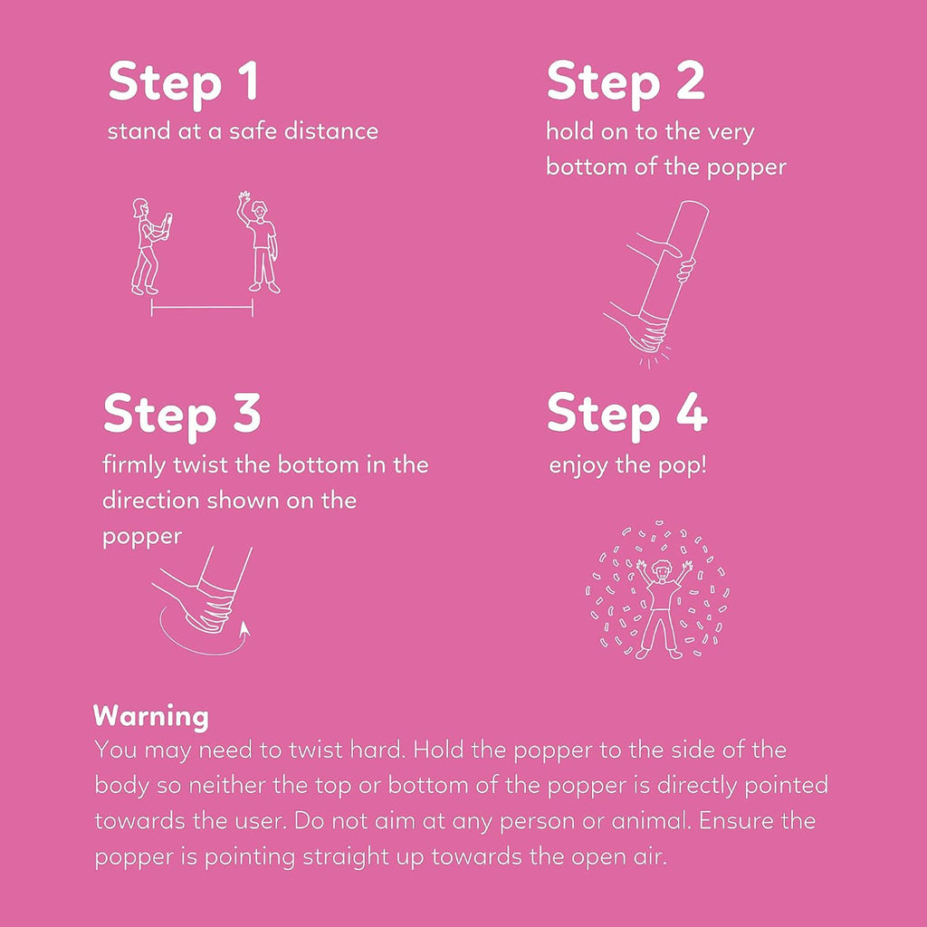 Pink gender reveal cannon set for baby showers