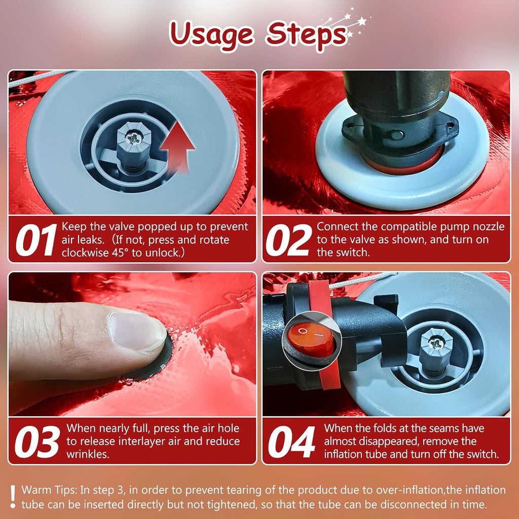 Reusable red inflatable mirror ball decoration