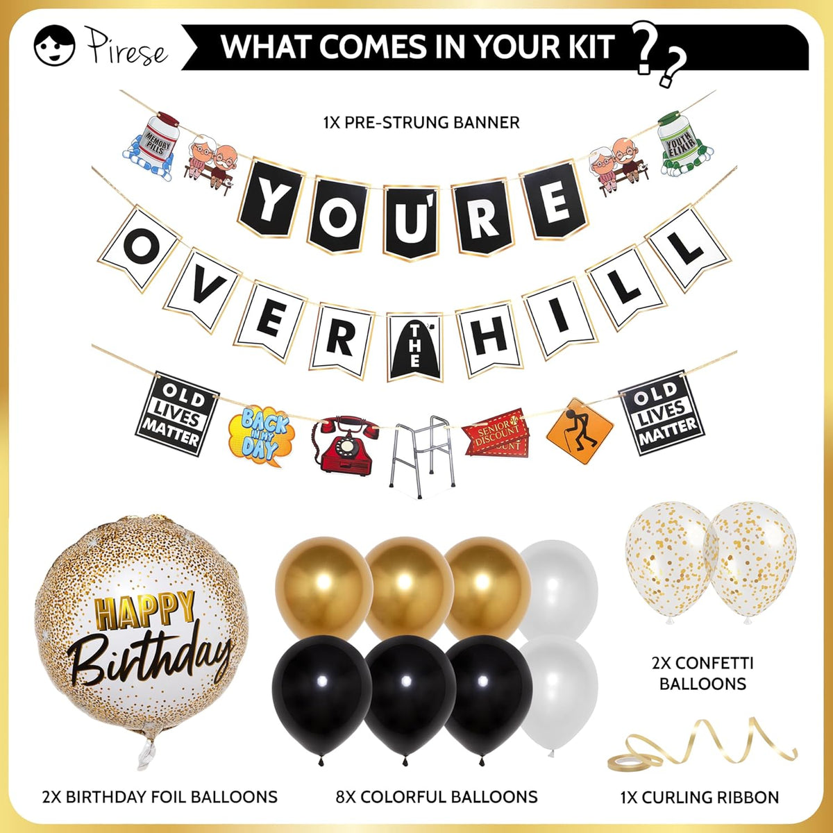 Milestone birthday party decoration set