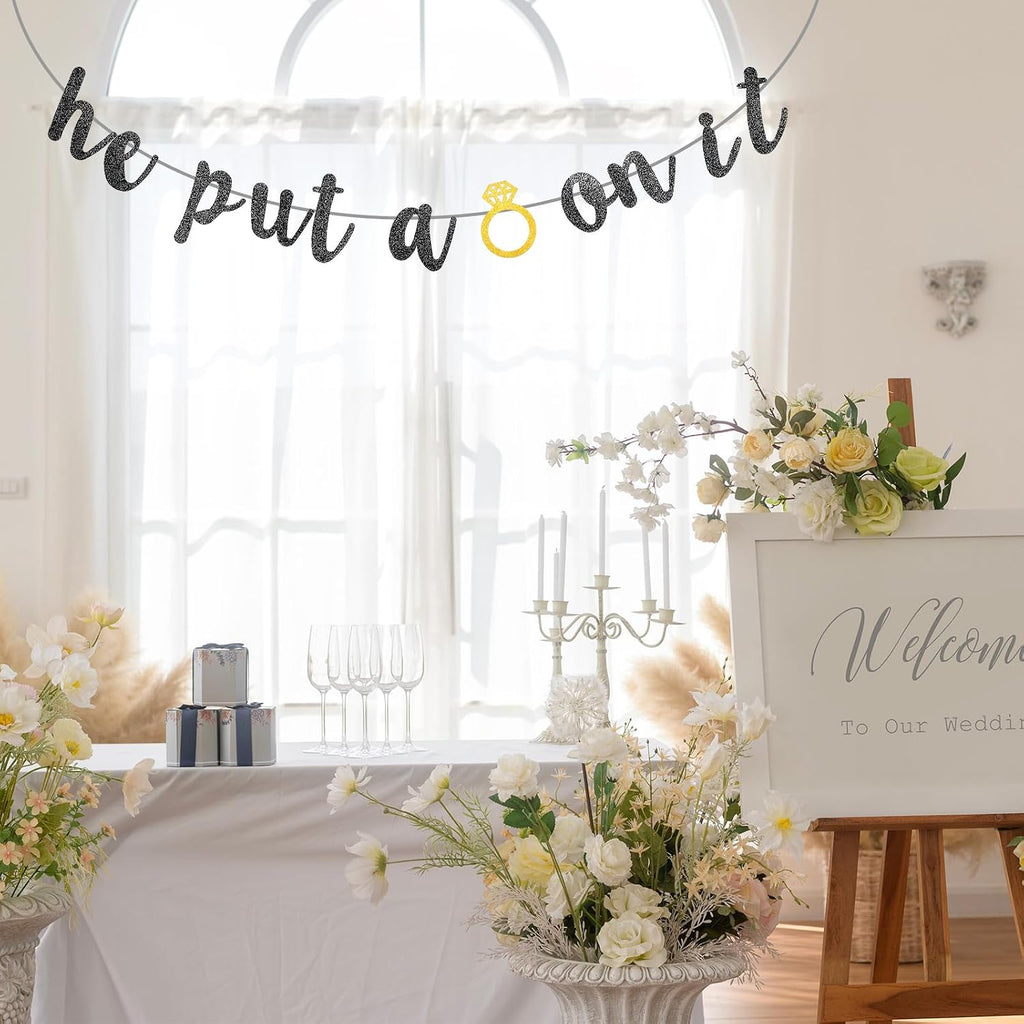 Pre-strung party banner for engagement celebrations