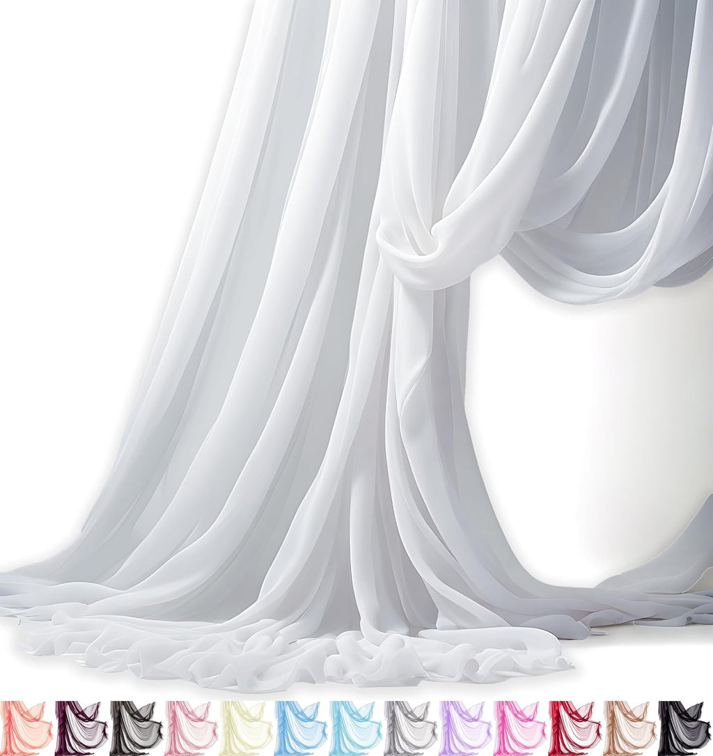 White chiffon draping fabric for event décor