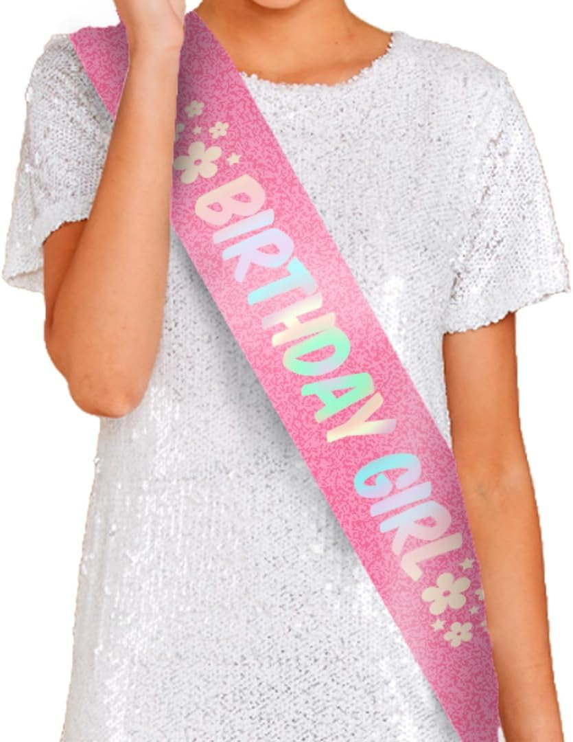 Birthday Girl sash with floral design