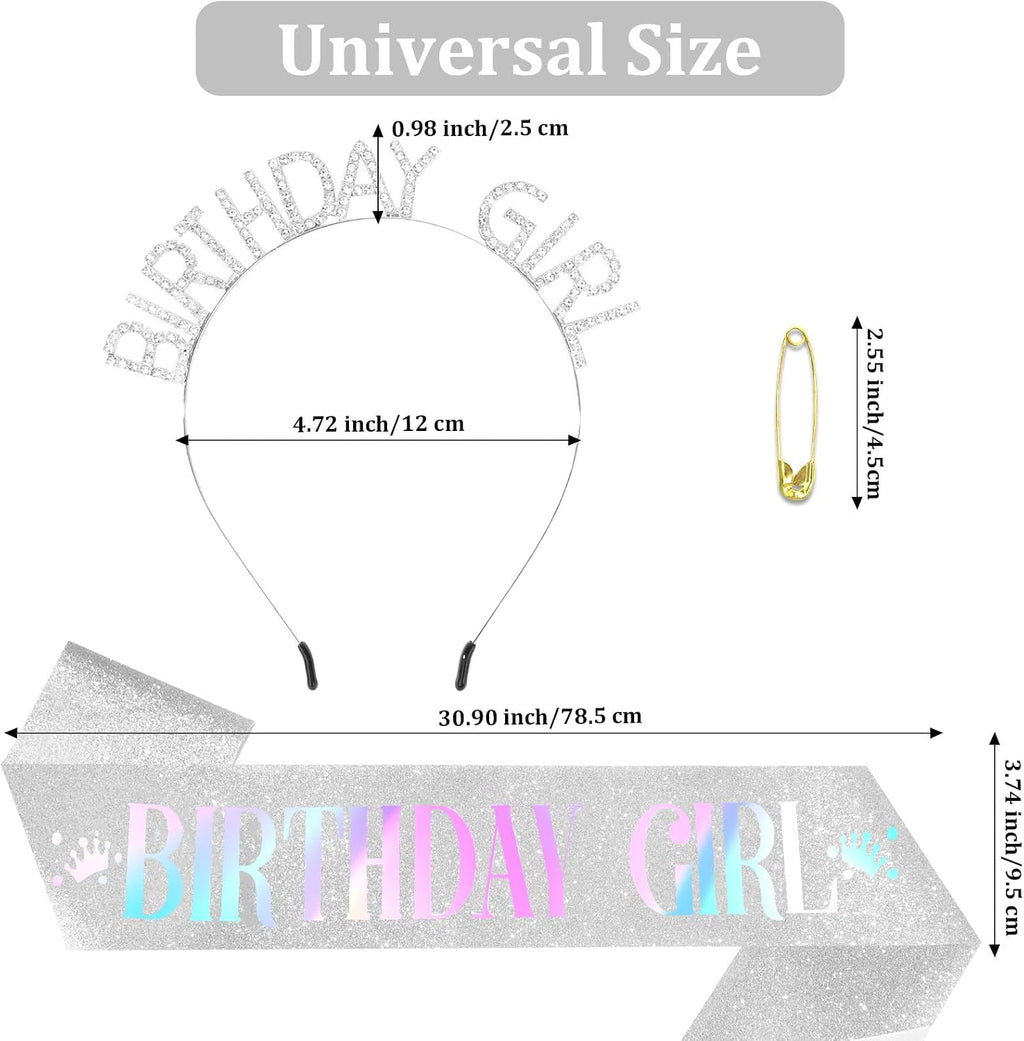 Silver birthday accessory set for the guest of honor
