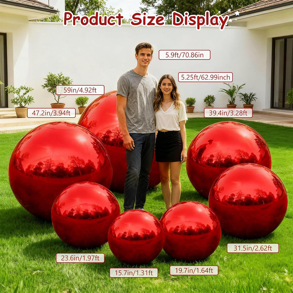 Large red reflective event decoration