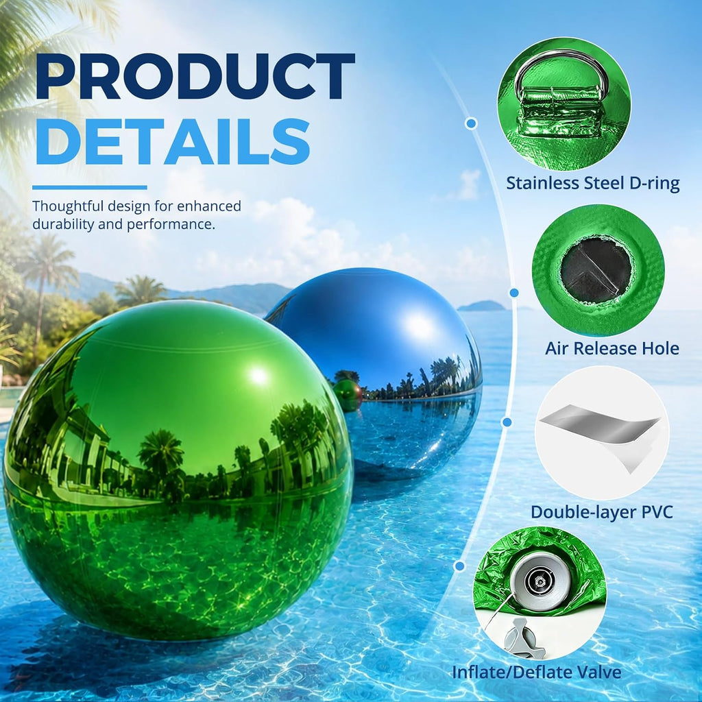 Green 20-inch inflatable mirror ball